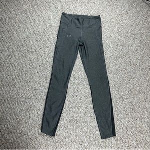 Under Armour Gray Mesh Panel Zip Media Pocket Womens Compression Leggings XS